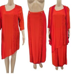 ENDLESS Knot Art Women's Vintage 3pc Bohemian Hippie Set Vest Tunic Skirt